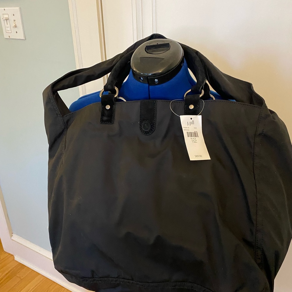 J Jill canvas tote bag. Has suede handles. Never used. New with tags
